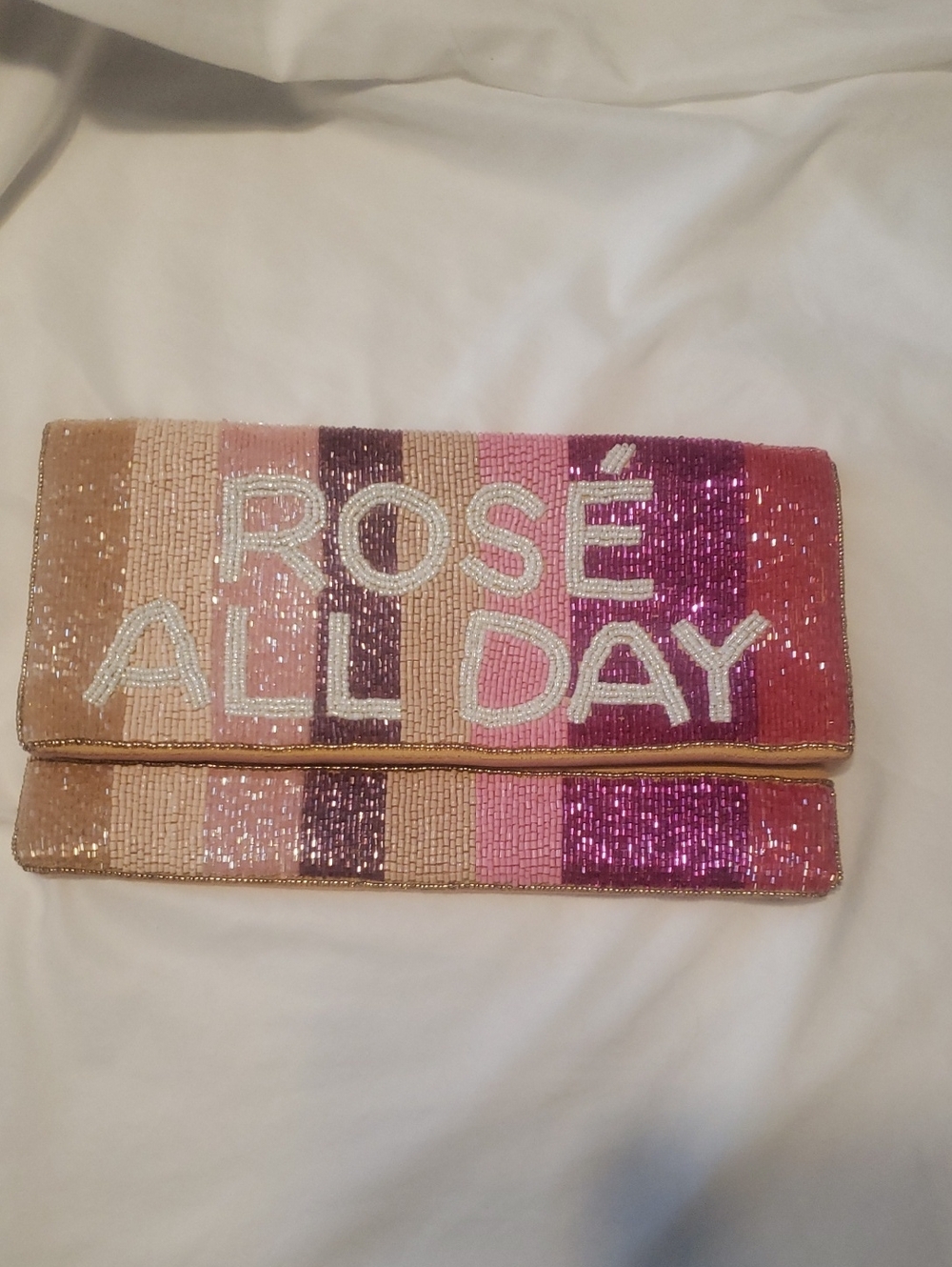 Vici Pink Multi Sequin 'Rosé All Day' Beaded Clutch